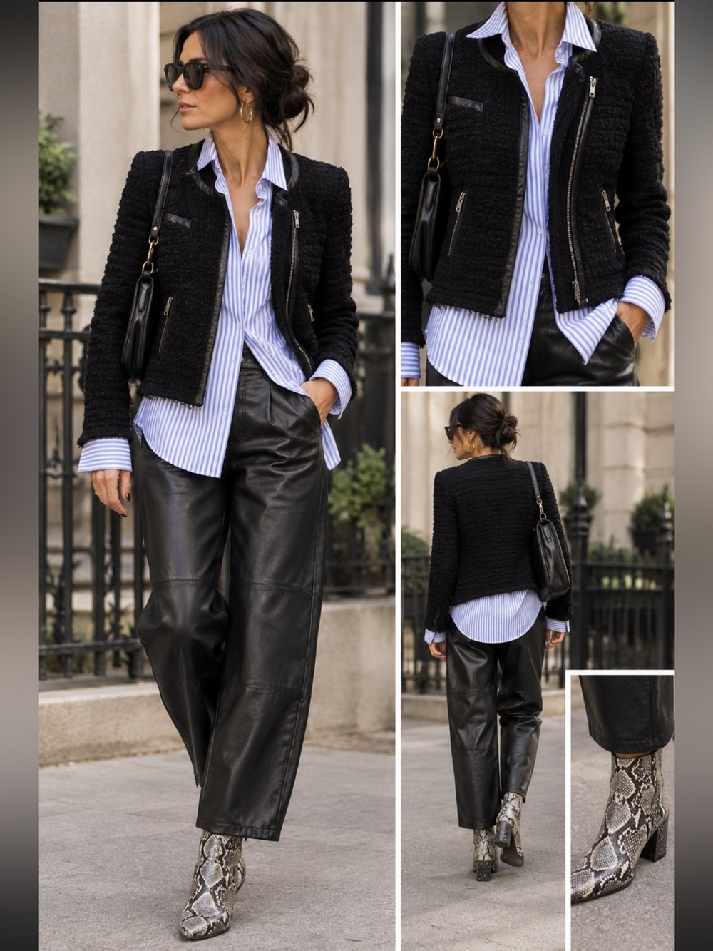IRO Maiden Jacket Black Zip Moto Jacket Size 38